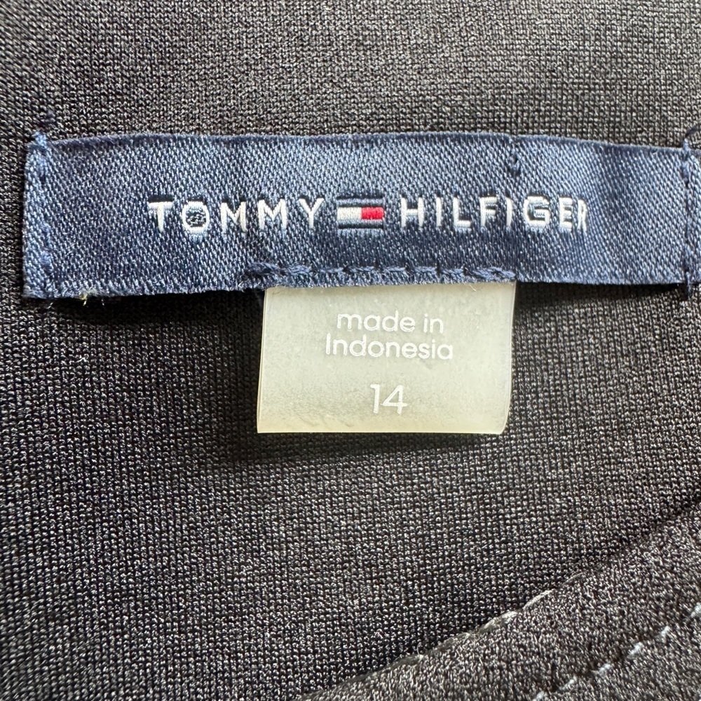 TOMMY HILFIGER Women's Black Short Sleeve Keyhole Above The Knee Shift Dress 14 - Picture 7 of 14